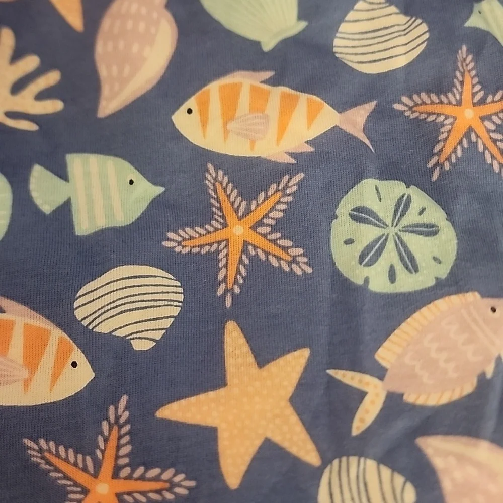 Nwt Sz 3T The Children's Place Blue Seashell, Starfish & Fish Print Dress - Picture 4 of 4